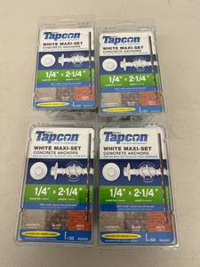 Tapcon White Concrete Anchors 14 x 2 14