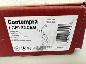 Contempra Brushed Gold Tub & Shower Trim Kit