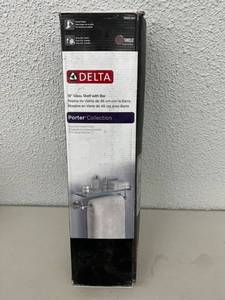 Delta 18 Glass Shelf with Bar - Brushed Nickel