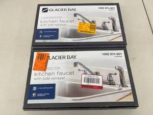 2 Glacier Bay Kitchen Faucets with Side Sprayer - Chrome