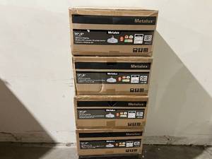 lot 43 image: LOT of 4. 14 in. Round 600-Watt Equivalent Integrated LED White High Bay Light