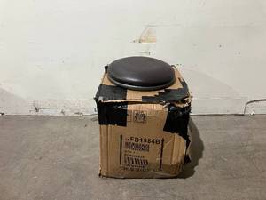 lot 56 image: Stetson 36 in. Dark Brown Cushioned Adjustable Height Swivel Bar Stool (Set of 3)