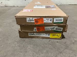 lot 70 image: LOT of 3. 14.50 in. x 58.87 in. Polypropylene 4-Board Closed Board and Batten Shutters Pair in Black