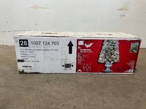 lot 84 image: Home Accents 6 ft Sparkling Amelia Potted Christmas Tree