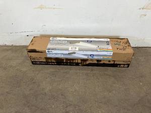 lot 92 image: LOT of 2. Moroccan 48 in. x 10 in. Satin Nickel CCT Selectable LED Flush Mount Ceiling Light 4000 Dimmable Lumens