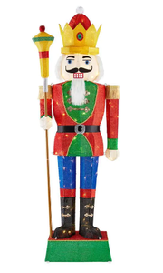 lot 48 image: LOT of 7. 6 ft Warm White LED Nutcracker Y20 Holiday Yard Decoration