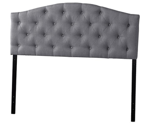 lot 97 image: Baxton Studio  Modern and Contemporary Queen Size Gray Fabric Upholstered Button-tufted Scalloped Headboard
