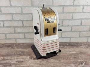 lot 153 image: Vintage US Postage Stamp Vending Machine w Key - Approx. 15 x 8 x 8