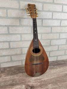 lot 156 image: Antique Round Back Mandolin - Marked COLUMBUS Inside - Approx. 24 Long