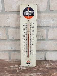 lot 157 image: STANDARD Oil Co. Metal Thermometer - Approx. 11.5 x 3