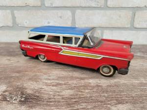 lot 185 image: Japanese Tin Litho FORD Ranch Wagon Friction Car - WORKS - Approx. 10 x 4 x 3