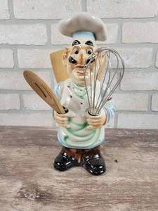 lot 200 image: Vintage Hi-Mark Hand Painted Kitchen Utensil Holder - Approx. 12 Tall