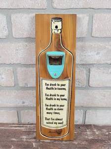 lot 220 image: Vintage Bottle Opener Wall Plaque - Approx. 12.5 x 4