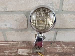 lot 229 image: Vintage Chrome Light w Glass Lens - Approx. 3 Diameter Overall