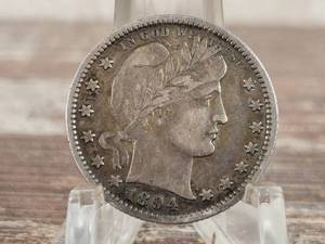 1894 Philadelphia US Barber Quarter - 90% Silver