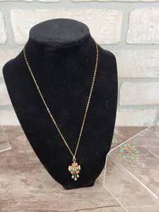 Beautiful Pair of Gold Filled Jewelry Pieces - DAbros Pin and Von Dell Necklace with Pendant