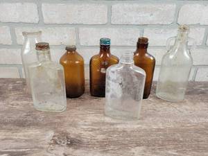 Collection of Antique Bottles - Grain Belt Beer, Liquor Bottles, Bowman Milk Bottle and More