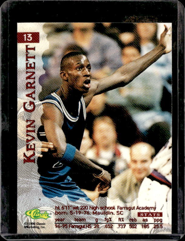 1995 Classic Kevin Garnett Rookie #13
