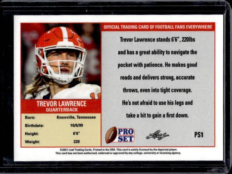 2021 Leaf Pro Set Trevor Lawrence Rookie #PS1