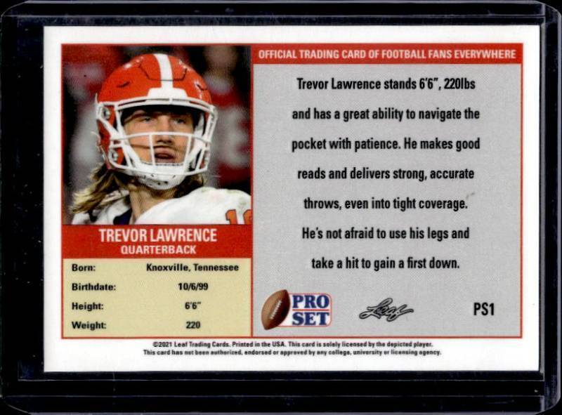 2021 Leaf Pro Set Trevor Lawrence Rookie #PS1
