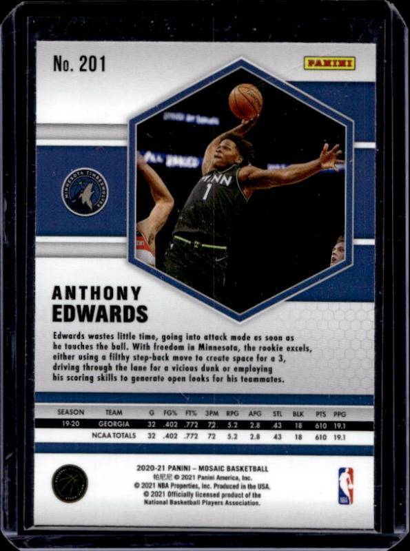 2020 Mosaic Anthony Edwards Rookie #201