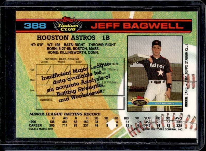 1991 Stadium Club Jeff Bagwell Rookie #388