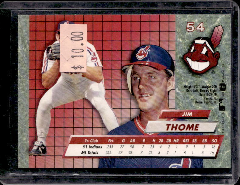 1992 Ultra Jim Thome Rookie Card #54