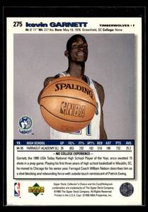 1995 Collectors Choice Kevin Garnett Rookie #275