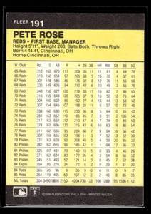 1986 Fleer Pete Rose #191