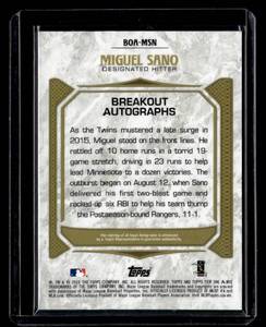 2016 Topps Tier One Miguel Sano Rookie Autograph Serial #179199