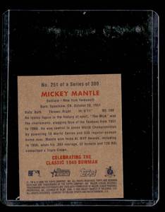 2006 Bowman Heritage Mini Mickey Mantle #251