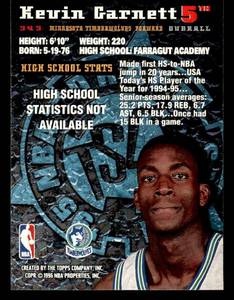 1995 Stadium Club Kevin Garnett Rookie #343