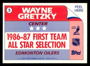 1987 Topps All Star Sticker Wayne Gretzky #5