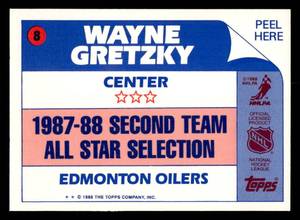 1988 Topps All Star Sticker Wayne Gretzky #8
