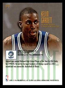 1995 Ultra Kevin Garnett Rookie #274