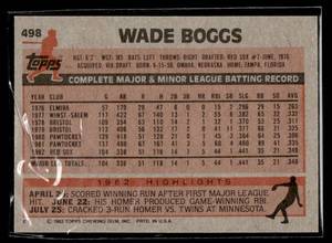 1983 Topps Wade Boggs Rookie #498