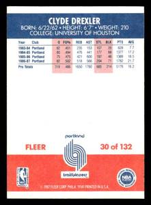 1987 Fleer Clyde Drexler #30