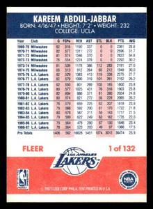 1987 Fleer Kareem Abdul-Jabbar #1
