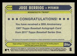 2017 Topps Autograph 1987 Style Jose Berrios