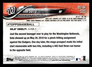 2018 Topps Update Juan Soto Rookie #US104