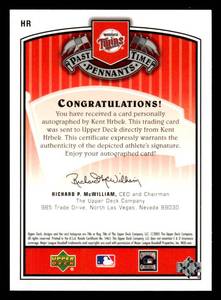 2005 Upper Deck Past Time Signatures Kent Hrbek