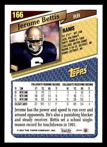1993 Topps Jerome Bettis Rookie #166