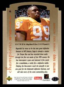 1995 SP Championship Die Cut Warren Sapp Rookie #44