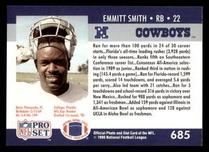 1990 Pro Set Emmitt Smith Rookie #685
