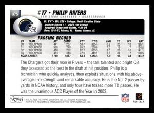2004 Topps Philil Rivers Rookie #375
