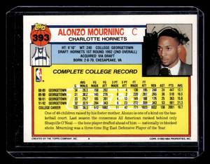 1992 Topps Gold Alonzo Mourning Rookie #393