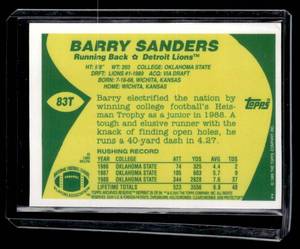 2001 Topps Archives Reserve Refractor Barry Sanders 1989 Topps Traded Rookie #25