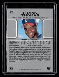 1990 Leaf Frank Thomas Rookie #300