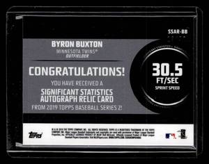2019 Topps Autograph Bat Card Byron Buxton Serial #1330