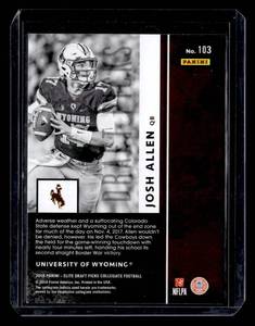 2018 Elite Draft Picks Josh Allen Rookie #103
